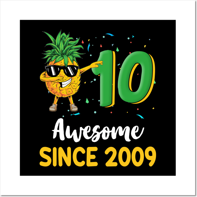 10th Birthday Pineapple Dabbing 10 Years Old Wall Art by Chapmanx